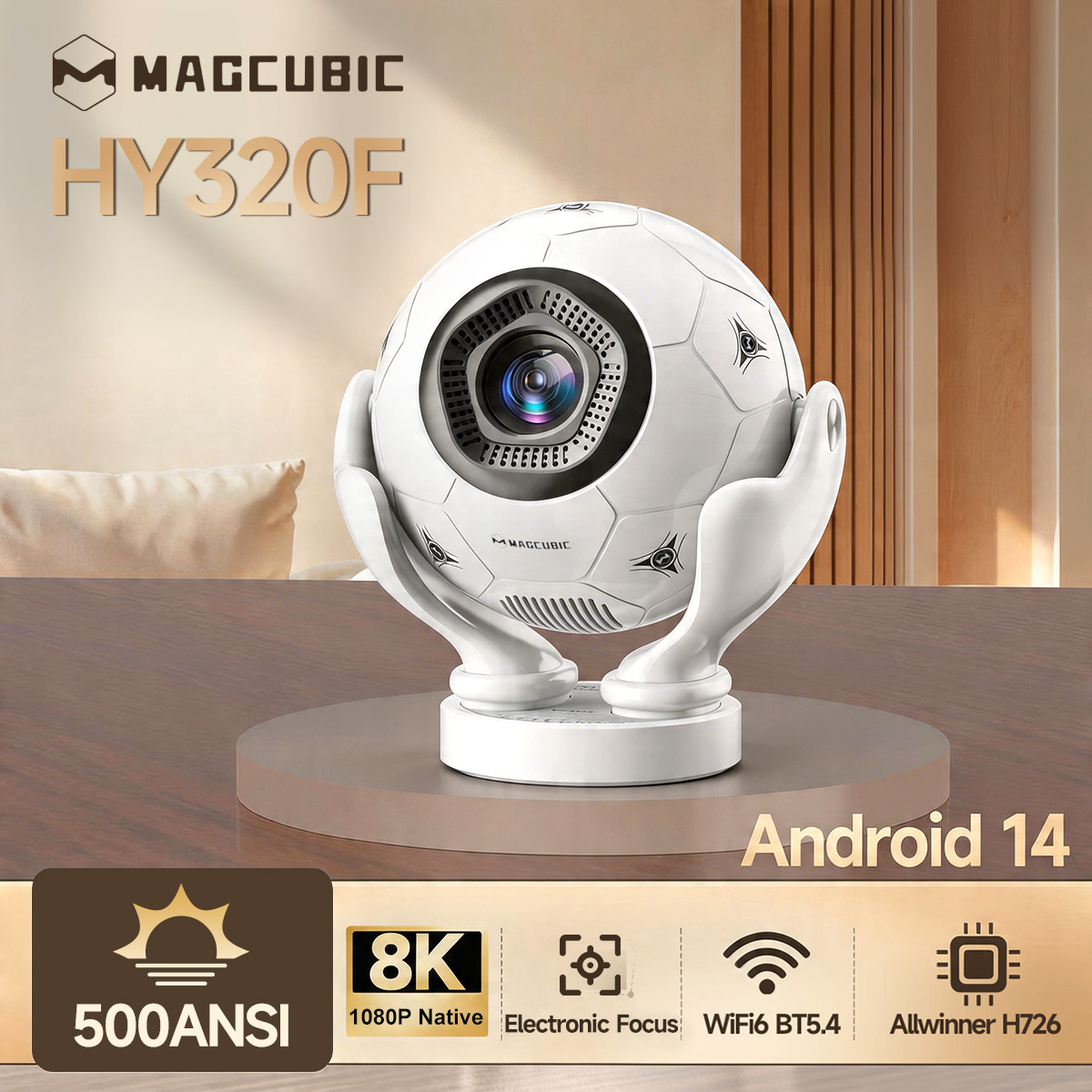Auto Focus Keystone Correction Projector - Magcubic Voice Control Projector HY320F 500Ansi