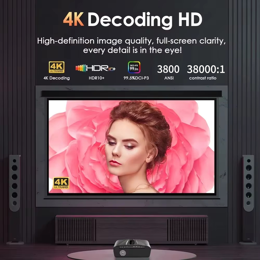 4K 3800 ANSI Projector Android - Auto Focus Keystone Correction Projector review and price