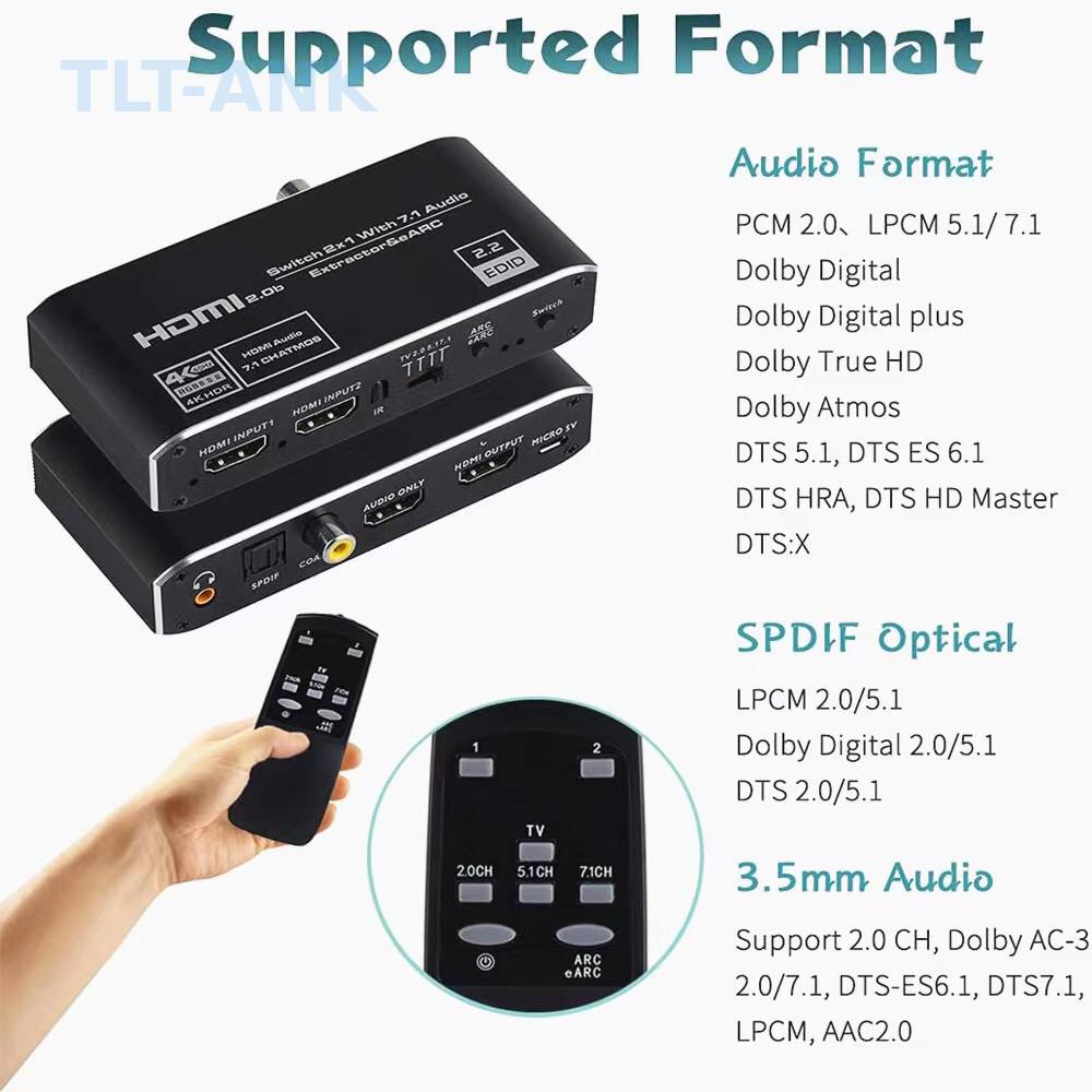 HDMI Switch 2 in 1 Out 4K 120H - Optical Audio Hdmi Earc Extractor review and price
