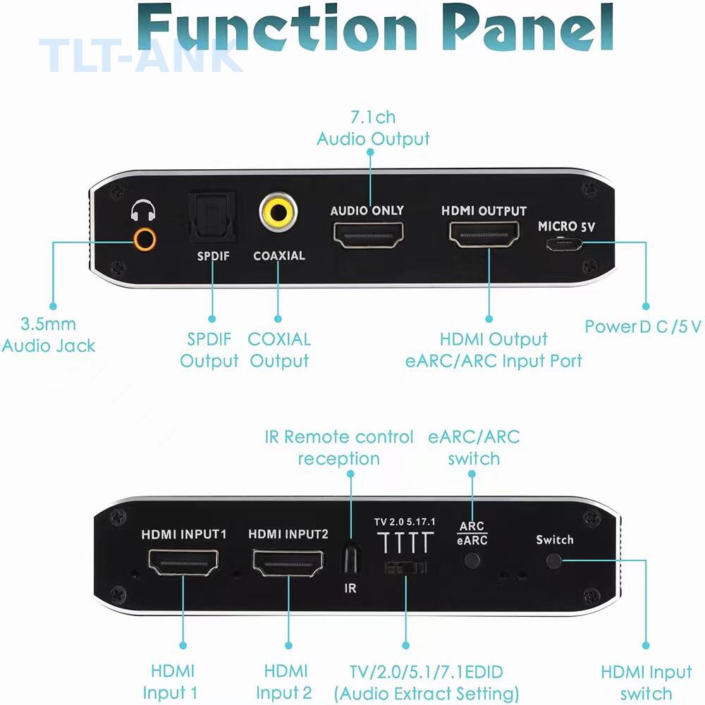 HDMI Switch 2 in 1 Out 4K 120H - Optical Audio Hdmi Earc Extractor review and price