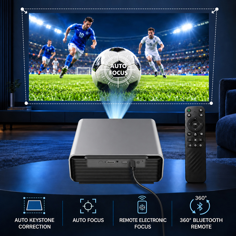 Native 1080P Smart Projector 4 - Auto Focus Keystone Correction Projector review and price
