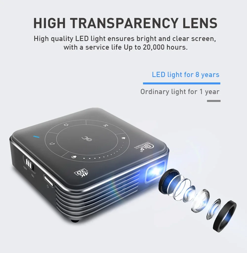 Mini 3D Portable Projector 4K  - Mini Portable Projector Rechargeable Battery review and price