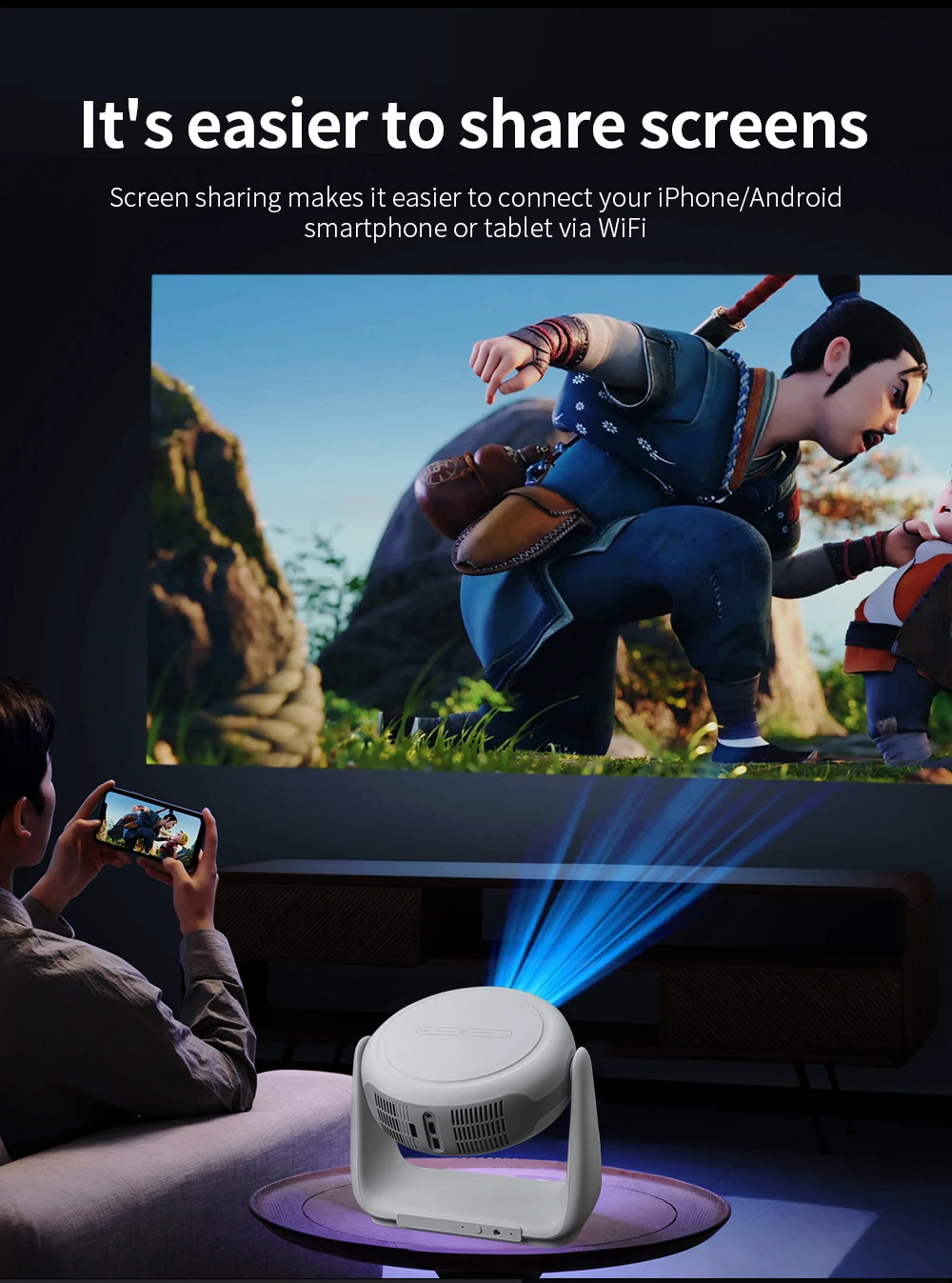 2025 Outdoor Portable Smart Pr - 4K Smart Projector Android 11 Wifi 6 review and price