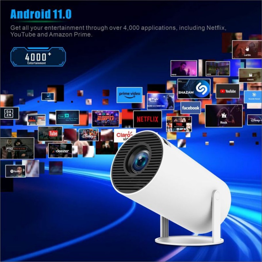 HY300 pro mini Smart Projector - 4K Smart Projector Android 11 Wifi 6 review and price
