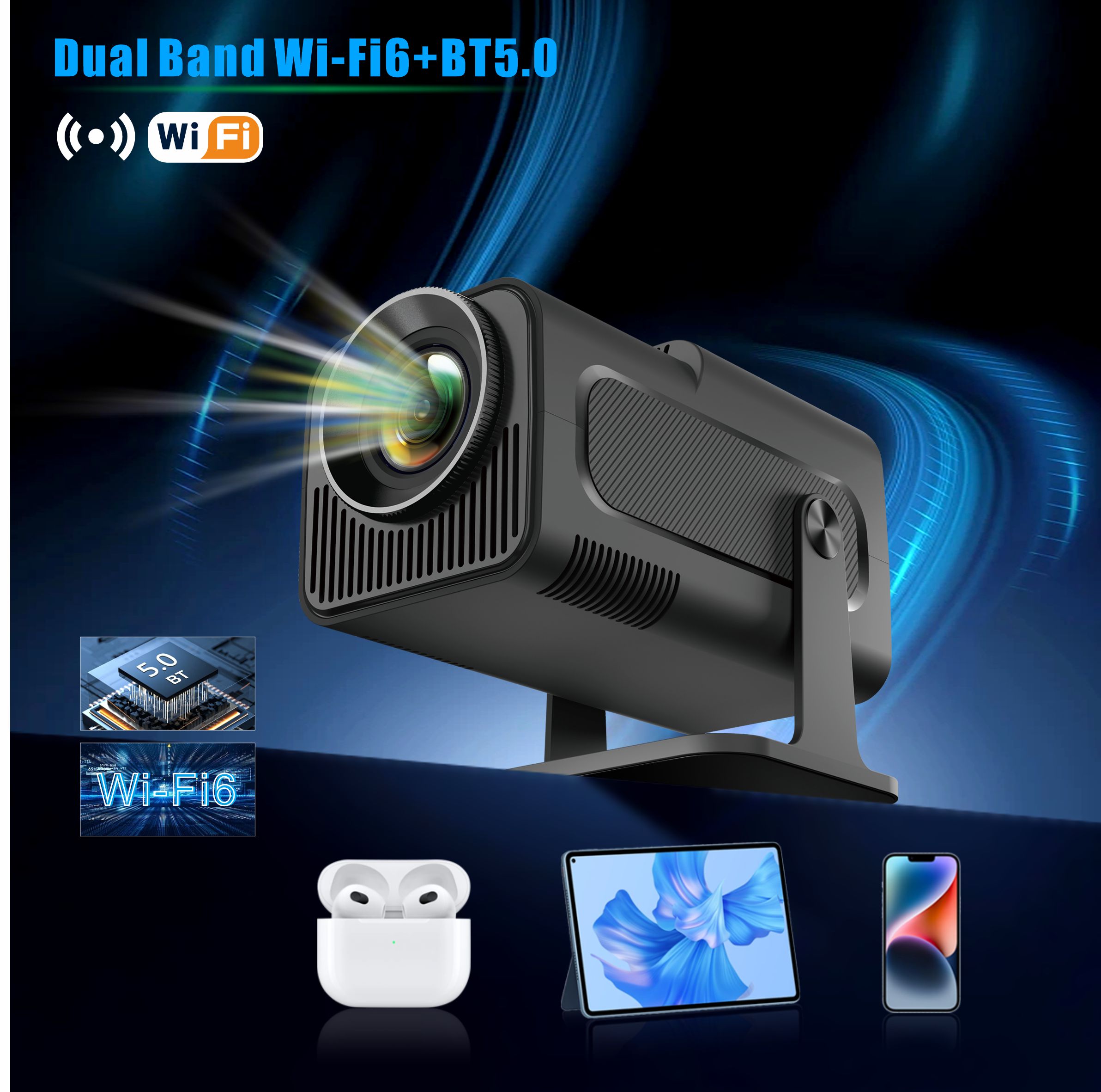 4K Smart Projector HY320 mini  - 4K Smart Projector Android 11 Wifi 6 review and price
