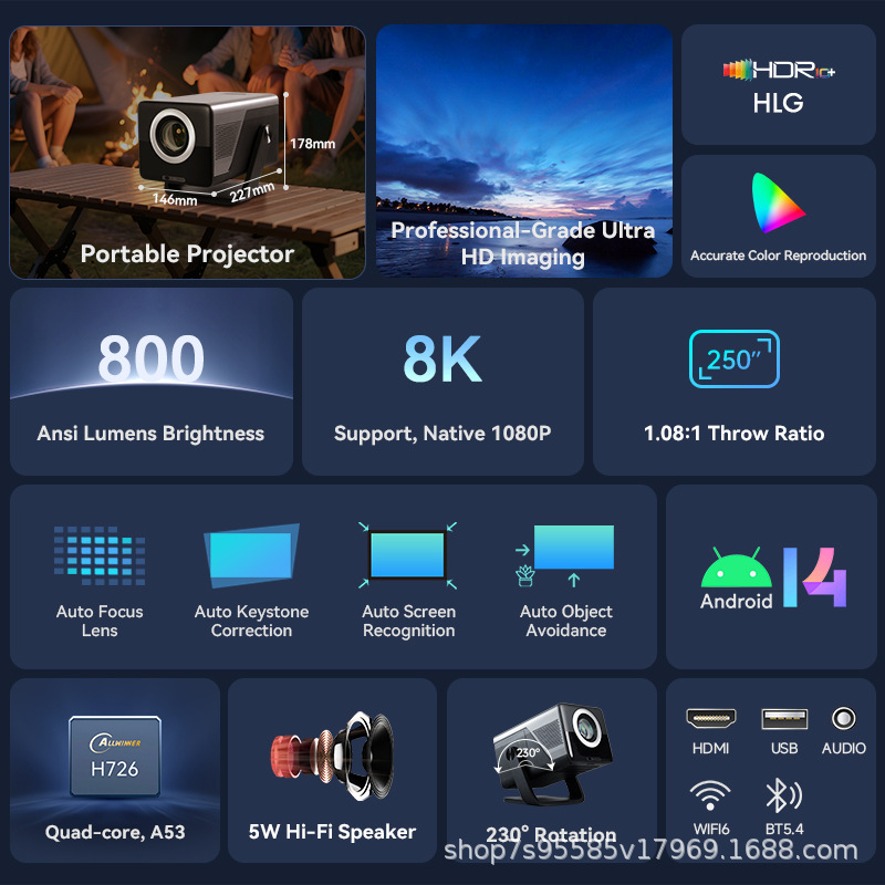LGOODVIN X7AR Smart Projector  - Auto Focus Keystone Correction Projector review and price