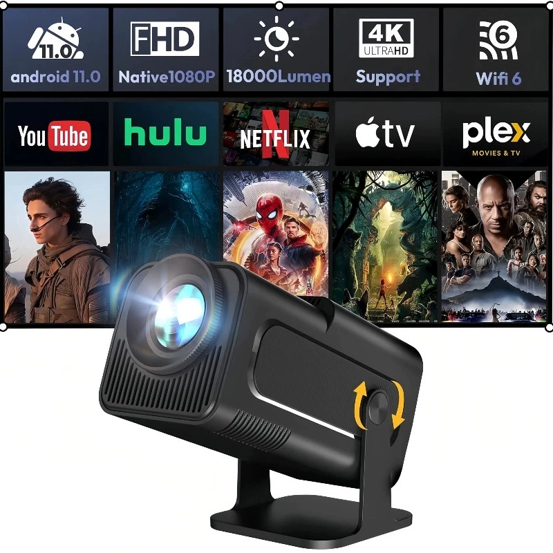 HY320Mini Newly Native 720P An - 4K Smart Projector Android 11 Wifi 6 review and price