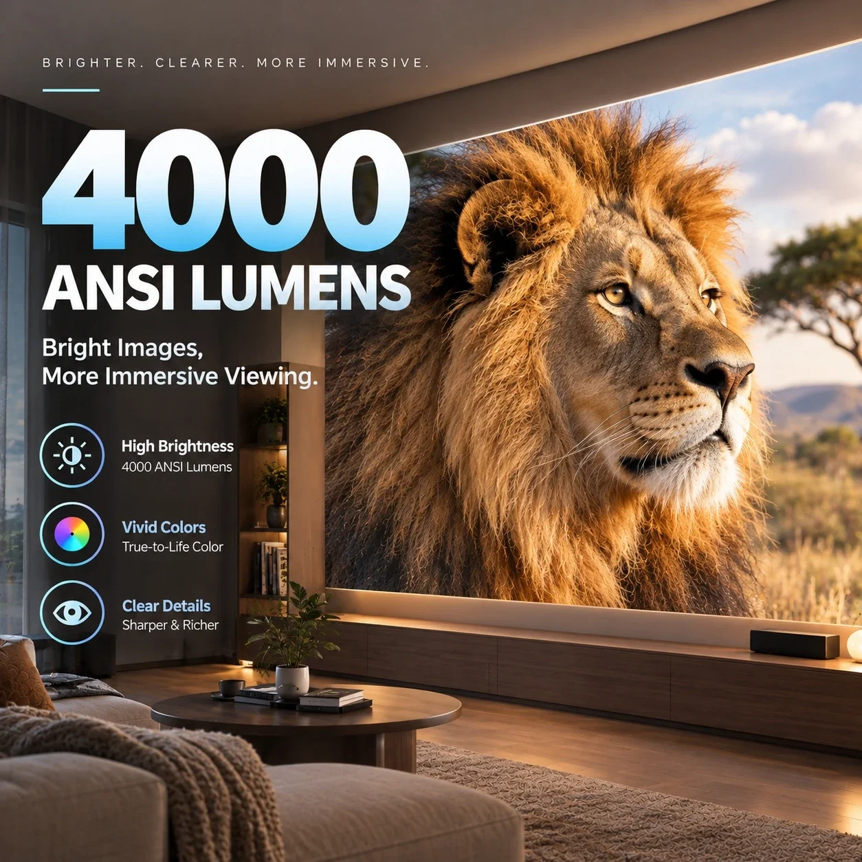 New A9T Smart Projector 4000AN - Auto Focus Keystone Correction Projector review and price
