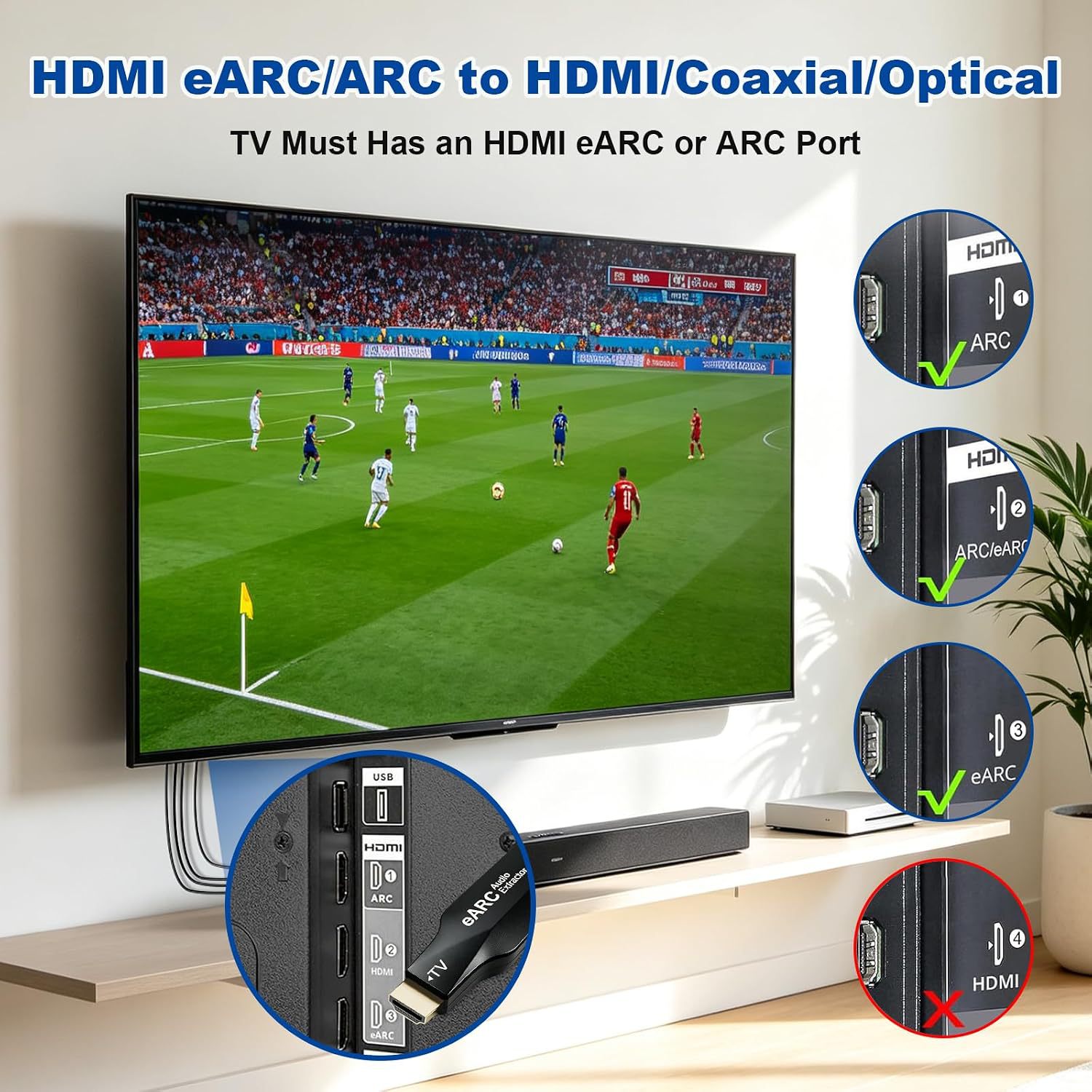 HDMI eARC/ARC Audio Extractor  - Optical Audio Hdmi Earc Extractor review and price