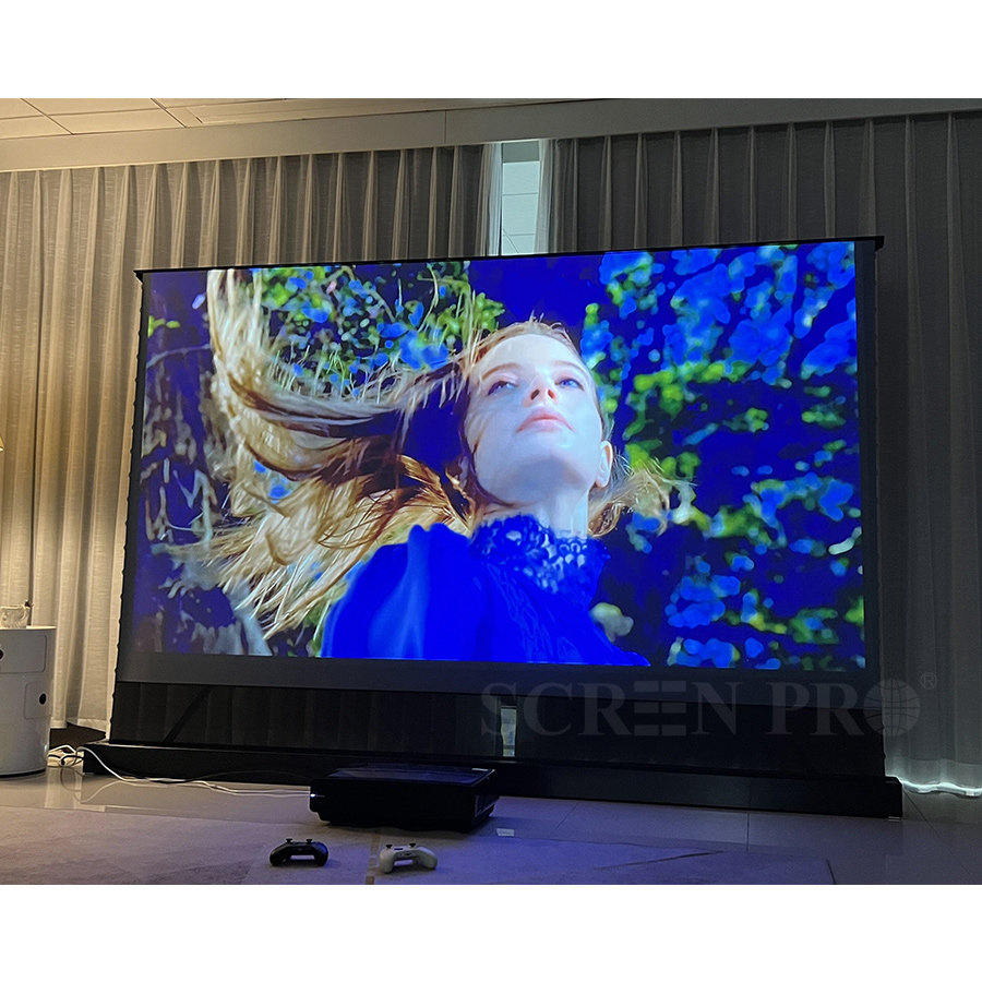Screen Pro Electric Floor Risi - Ultra Short Throw Laser Projector 4K review and price