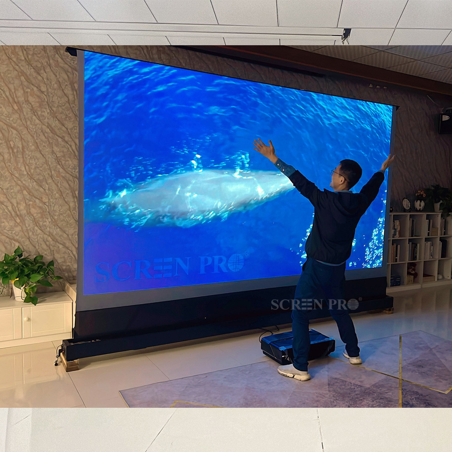 Screen Pro Electric Floor Risi - Ultra Short Throw Laser Projector 4K review and price