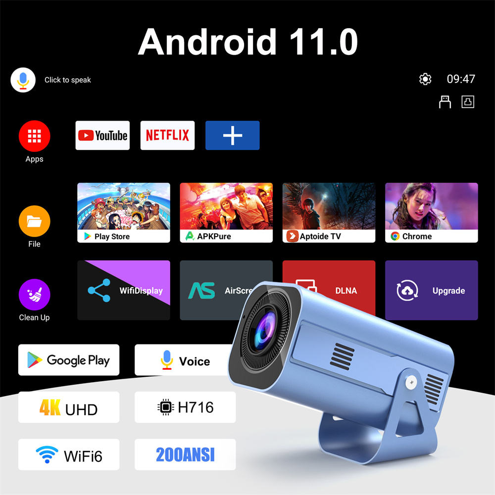 Newest Android 11 H96 Max B11  - 4K Smart Projector Android 11 Wifi 6 review and price