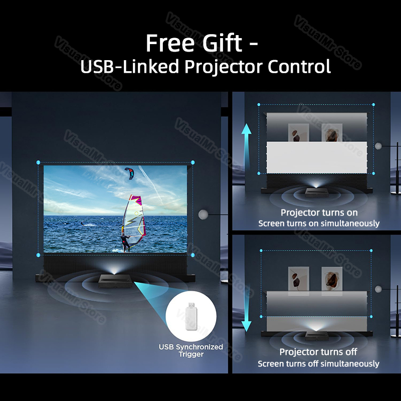 2026 Hot 120inch Electric Tab  - Projector Screen 120 Inch Motorized Ambient review and price