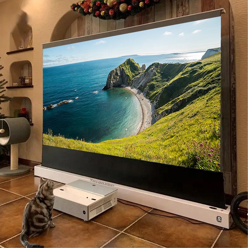 120 Inch Motorized Floor Risin - Alr Ambient Light Rejecting Projector Screen review and price