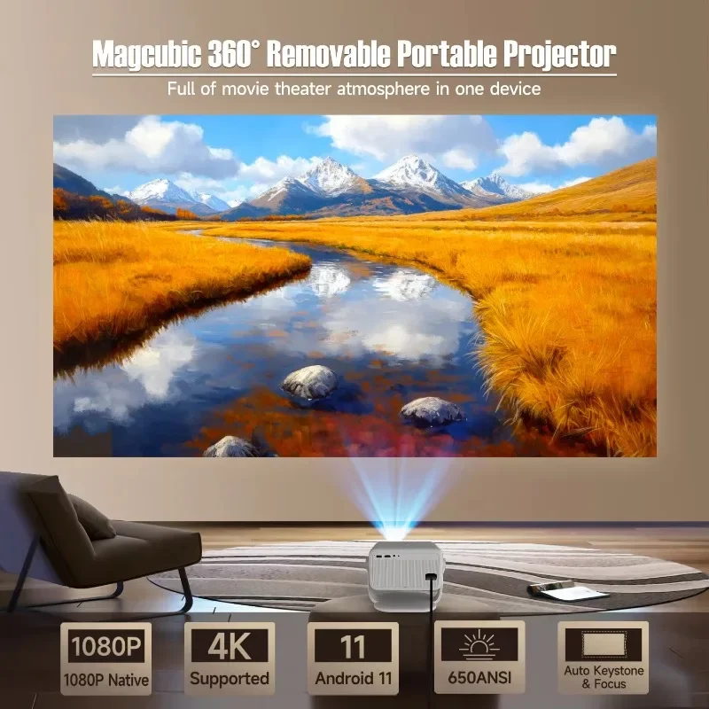 650ANSI Smart L018 Projector 4 - 4K Smart Projector Android 11 Wifi 6 review and price